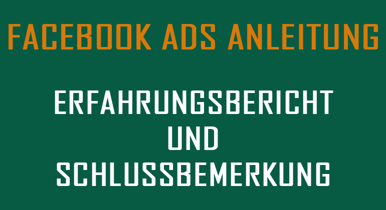 Facebook Ads-Anleitung Erfahrungsbericht